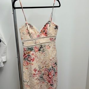 Worn 2x Zimmerman midi embroidery cut out dress
